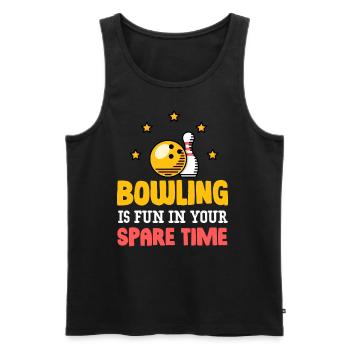 Bowling Is Fun In Your Leisure Laps - Men's Premium Organic Tank Top - black - Front - AI Model Male 178 light (178cm)