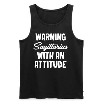Avertissement Sagittaire Avec Attitude Drôle Astrologue - Débardeur bio Premium Homme - noir - Devant - AI Model Male 178 light (178cm)