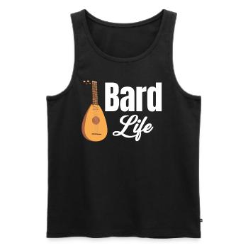 Bard Life, Lute Player, String Musician, Mandolinist - Men's Premium Organic Tank Top - black - Front - AI Model Male 178 light (178cm)