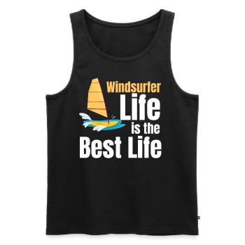 Windsurfer Das Leben Ist Das Beste Leben - Männer Premium Bio Tank Top - Schwarz - Vorne - AI Model Male 178 light (178cm)