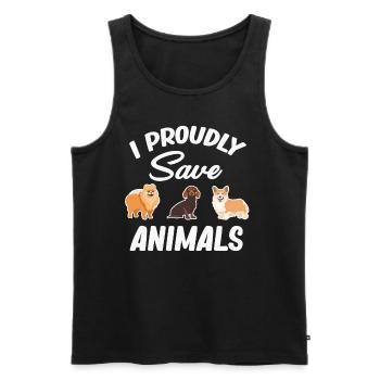 Je suis fier de sauver des animaux Sauveteur de chiens - Débardeur bio Premium Homme - noir - Devant - AI Model Male 178 light (178cm)