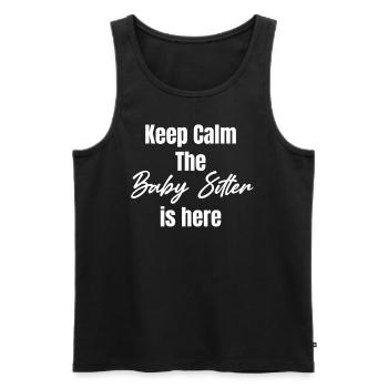 Restez calme, la baby-sitter est là - Débardeur bio Premium Homme - noir - Devant - Michal (187cm)