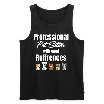 Professional pet sitter with good frills - Men's Premium Organic Tank Top - black - Front - AI Model Male 178 light (178cm)