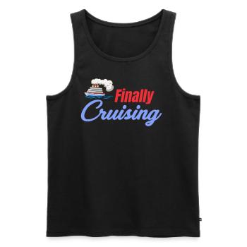Finally Cruise Ship Lovers - Men's Premium Organic Tank Top - black - Front - AI Model Male 178 light (178cm)
