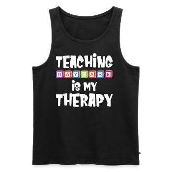 Les cours de maternelle sont mes - Débardeur bio Premium Homme - noir - Devant - Michal (187cm)