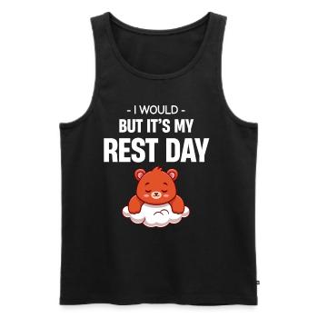 I'd do it, but it's my rest day fr-yay - Men's Premium Organic Tank Top - black - Front - AI Model Male 178 light (178cm)