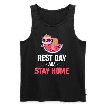 Ruhen Sie Sich An Tagen Aus, Die Mit Einem Freien - Männer Premium Bio Tank Top - Schwarz - Vorne - AI Model Male 178 light (178cm)
