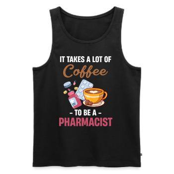 It takes a lot of coffee to be a pharmacist - Men's Premium Organic Tank Top - black - Front - Michal (187cm)