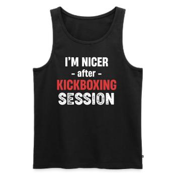 Ich Bin Netter Nach Dem Kickboxen Instruktor - Männer Premium Bio Tank Top - Schwarz - Vorne - AI Model Male 178 light (178cm)
