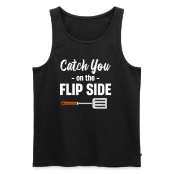 Catch You On The Flipside Spatel Wortspiele - Männer Premium Bio Tank Top - Schwarz - Vorne - AI Model Male 178 light (178cm)