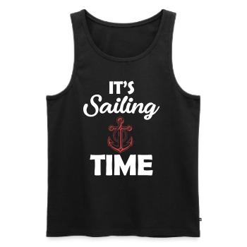 It's sailing time, yachting, pontoon boat, nauti, sailor - Men's Premium Organic Tank Top - black - Front - Michal (187cm)
