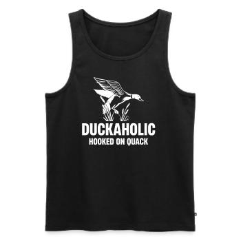 Duckaholic Süchtig Nach Quacksalber Lustige - Männer Premium Bio Tank Top - Schwarz - Vorne - AI Model Male 178 light (178cm)