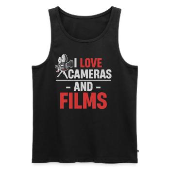 Ich Liebe Kameras Und Filme Videofilmer Vlogging - Männer Premium Bio Tank Top - Schwarz - Vorne - AI Model Male 178 light (178cm)