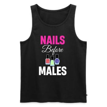Nägel Vor Männern Kunst Manikürist Groomer - Männer Premium Bio Tank Top - Schwarz - Vorne - AI Model Male 178 light (178cm)