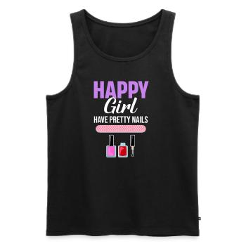 Glückliches Mädchen Haben Hübsche Nägel Maniküre - Männer Premium Bio Tank Top - Schwarz - Vorne - AI Model Male 178 light (178cm)