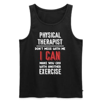 Mess with me, I can you with a - Men's Premium Organic Tank Top - black - Front - AI Model Male 178 light (178cm)