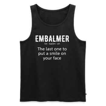 Embaumeur, le dernier à vous donner le sourire - Débardeur bio Premium Homme - noir - Devant - AI Model Male 178 light (178cm)