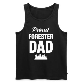 Proud Forester, Dad, Arborist, Lumberjack - Men's Premium Organic Tank Top - black - Front - AI Model Male 178 light (178cm)