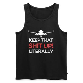 Mach Weiter So! Buchstäblich Flugzeugmechaniker - Männer Premium Bio Tank Top - Schwarz - Vorne - AI Model Male 178 light (178cm)