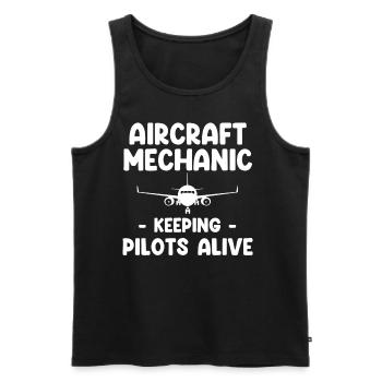 Flugzeugmechaniker Halten Piloten Am Leben - Männer Premium Bio Tank Top - Schwarz - Vorne - AI Model Male 178 light (178cm)