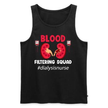 Blood Filter Squad Funny Dialysis Nurse - Men's Premium Organic Tank Top - black - Front - Michal (187cm)