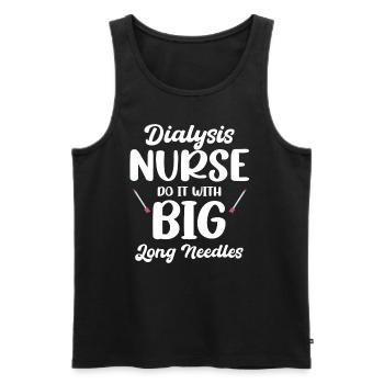 Dialysis nurse does it with long lengths - Men's Premium Organic Tank Top - black - Front - Michal (187cm)