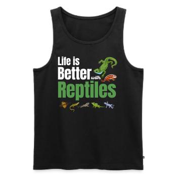 Das Leben Ist Besser Mit Reptilien, Herpetologen, - Männer Premium Bio Tank Top - Schwarz - Vorne - AI Model Male 178 light (178cm)