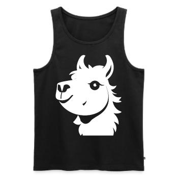 Funny Llama Silhouette Cheeky Fun Llamas - Men's Premium Organic Tank Top - black - Front - AI Model Male 178 light (178cm)