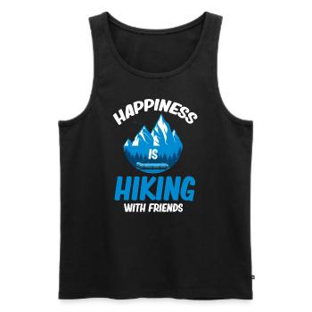 Happiness is hiking with friends, hikers, - Men's Premium Organic Tank Top - black - Front - AI Model Male 178 light (178cm)