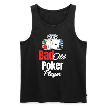 Bad Old Poker Player Holdem Dealer Blackjack - Men's Premium Organic Tank Top - black - Front - Michal (187cm)