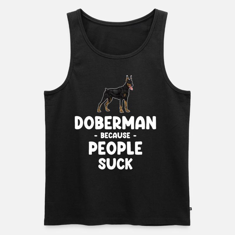 Dobermans, parce que les gens - Débardeur bio Premium Homme - noir