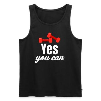 Yes You Can Fitness-enthusiasten, Motivierendes - Männer Premium Bio Tank Top - Schwarz - Vorne - Michal (187cm)