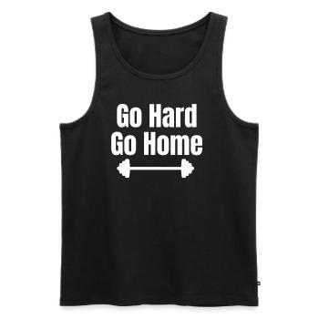 Go Hard Or Go Home Fitness Motivierendes - Männer Premium Bio Tank Top - Schwarz - Vorne - Michal (187cm)