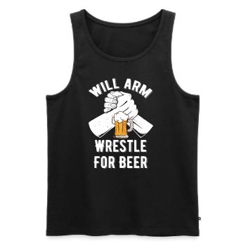 Wil Bras de fer pour le concours de bataille de tournoi de bière - Débardeur bio Premium Homme - noir - Devant - Michal (187cm)