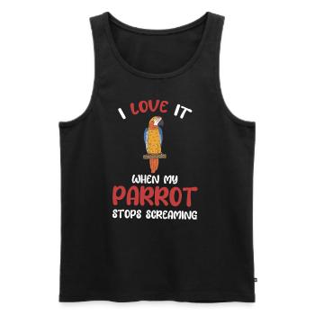 I love it when my parrot stops - Men's Premium Organic Tank Top - black - Front - AI Model Male 178 light (178cm)