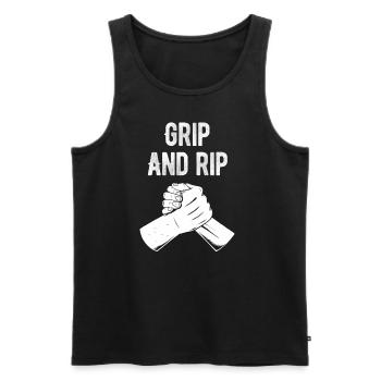 et Rip Arm Wrestler Tournament Compétition de combat - Débardeur bio Premium Homme - noir - Devant - Michal (187cm)