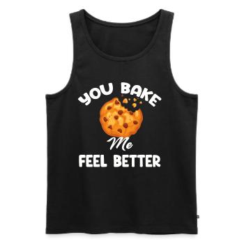 You bake me, make me feel better, puns - Men's Premium Organic Tank Top - black - Front - AI Model Male 178 light (178cm)