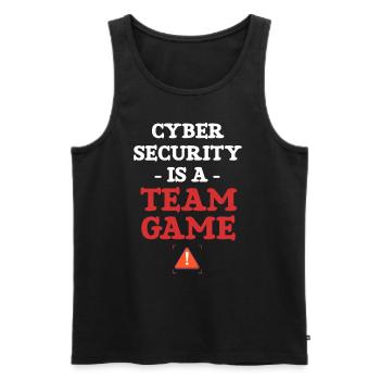 Cyber Security est un programmeur de jeux d’équipe - Débardeur bio Premium Homme - noir - Devant - Michal (187cm)