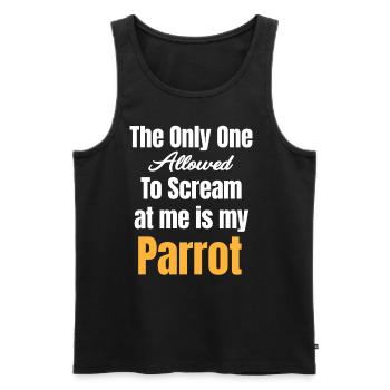 The only one who gets to yell at me is mine - Men's Premium Organic Tank Top - black - Front - AI Model Male 178 light (178cm)