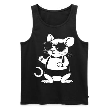 Lustige Hausratte mit Sonnenbrille Fancy Rats - Männer Premium Bio Tank Top - Schwarz - Vorne - AI Model Male 178 light (178cm)