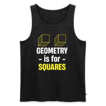 Geometry is algebraic for squares pi - Men's Premium Organic Tank Top - black - Front - AI Model Male 178 light (178cm)