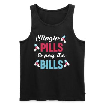 Slingin-pillen, Um Die Rechnungen Zu Bezahlen - Männer Premium Bio Tank Top - Schwarz - Vorne - AI Model Male 178 light (178cm)