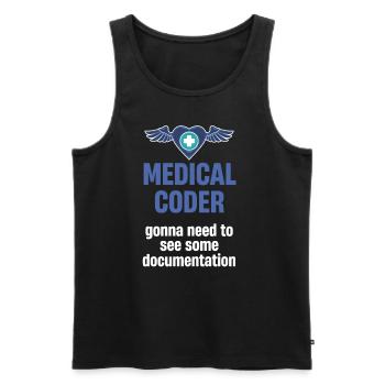 Medical programmer needs to get a - Men's Premium Organic Tank Top - black - Front - Michal (187cm)