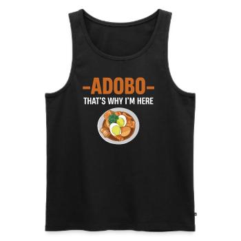 Adobo C’est pour ça que je suis là Recettes asiatiques - Débardeur bio Premium Homme - noir - Devant - AI Model Male 178 light (178cm)