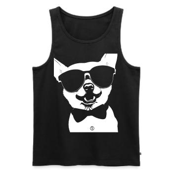 Lustiger Chihuahua mit Sonnenbrille Chihuahuas - Männer Premium Bio Tank Top - Schwarz - Vorne - Michal (187cm)