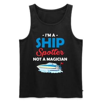 Ich Bin Ein Schiffsbeobachter, Kein Magier, - Männer Premium Bio Tank Top - Schwarz - Vorne - AI Model Male 178 light (178cm)