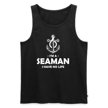 Ich Bin Ein Seemann Ich Habe Kein Leben Maritimer - Männer Premium Bio Tank Top - Schwarz - Vorne - AI Model Male 178 light (178cm)