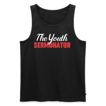 The Youth Preacher Funny Youth Pastor - Men's Premium Organic Tank Top - black - Front - AI Model Male 178 light (178cm)
