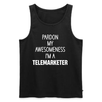 Pardon my awesomeness, I'm a - Men's Premium Organic Tank Top - black - Front - AI Model Male 178 light (178cm)