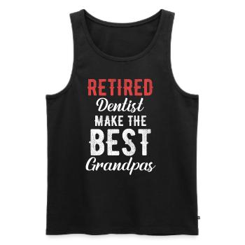Retired dentist makes the best grandpa - Men's Premium Organic Tank Top - black - Front - Michal (187cm)